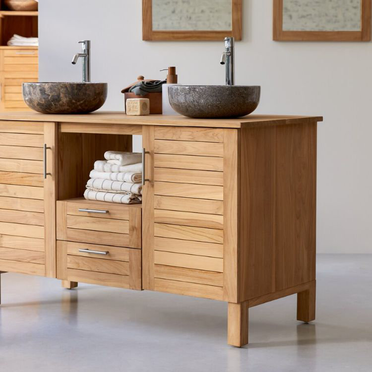 Tikamoon Solid Wood Freestanding Bathroom Cabinet | Wayfair